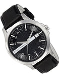 Buy Shop Armani Exchange Hampton Chronograph Black Dial Black Leather Strap Watch For Men - AX2101 USA Online
