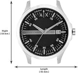 Buy Shop Armani Exchange Hampton Chronograph Black Dial Black Leather Strap Watch For Men - AX2101 USA Online