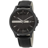 Buy Shop Armani Exchange Hampton Chronograph Black Dial Black Leather Strap Watch For Men - AX2400 USA Online