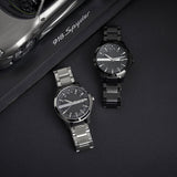 Buy Shop Armani Exchange Hampton Chronograph Black Dial Black Steel Strap Watch For Men - AX2104 USA Online