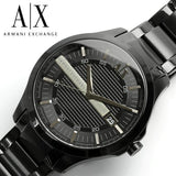 Buy Shop Armani Exchange Hampton Chronograph Black Dial Black Steel Strap Watch For Men - AX2104 USA Online