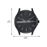 Buy Shop Armani Exchange Hampton Chronograph Black Dial Black Steel Strap Watch For Men - AX2104 USA Online