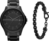 Buy Shop Armani Exchange Hampton Chronograph Black Dial Black Steel Strap Watch For Men - AX2104 USA Online