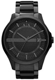 Buy Shop Armani Exchange Hampton Chronograph Black Dial Black Steel Strap Watch For Men - AX2104 USA Online