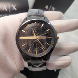 Buy Shop Armani Exchange Hampton Chronograph Black Dial Black Steel Strap Watch For Men - AX2121 USA Online
