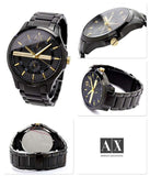 Buy Shop Armani Exchange Hampton Chronograph Black Dial Black Steel Strap Watch For Men - AX2121 USA Online