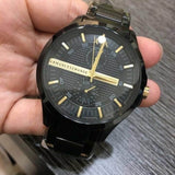 Buy Shop Armani Exchange Hampton Chronograph Black Dial Black Steel Strap Watch For Men - AX2121 USA Online