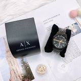 Buy Shop Armani Exchange Hampton Chronograph Black Dial Black Steel Strap Watch For Men - AX2121 USA Online