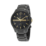 Buy Shop Armani Exchange Hampton Chronograph Black Dial Black Steel Strap Watch For Men - AX2121 USA Online