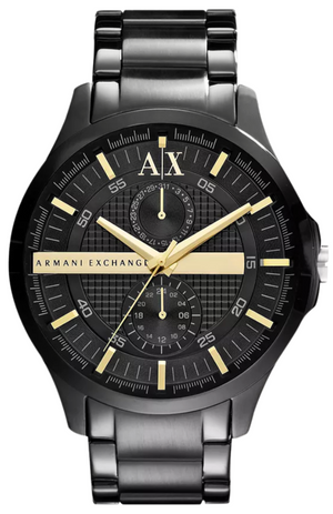 Buy Shop Armani Exchange Hampton Chronograph Black Dial Black Steel Strap Watch For Men - AX2121 USA Online