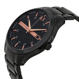 Buy Shop Armani Exchange Hampton Chronograph Black Dial Black Steel Strap Watch For Men - AX2150 USA Online