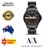 Buy Shop Armani Exchange Hampton Chronograph Black Dial Black Steel Strap Watch For Men - AX2150 USA Online