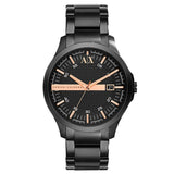 Buy Shop Armani Exchange Hampton Chronograph Black Dial Black Steel Strap Watch For Men - AX2150 USA Online