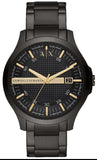 Buy Shop Armani Exchange Hampton Chronograph Black Dial Black Steel Strap Watch For Men - AX2150 USA Online