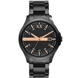 Buy Shop Armani Exchange Hampton Chronograph Black Dial Black Steel Strap Watch For Men - AX2150 USA Online