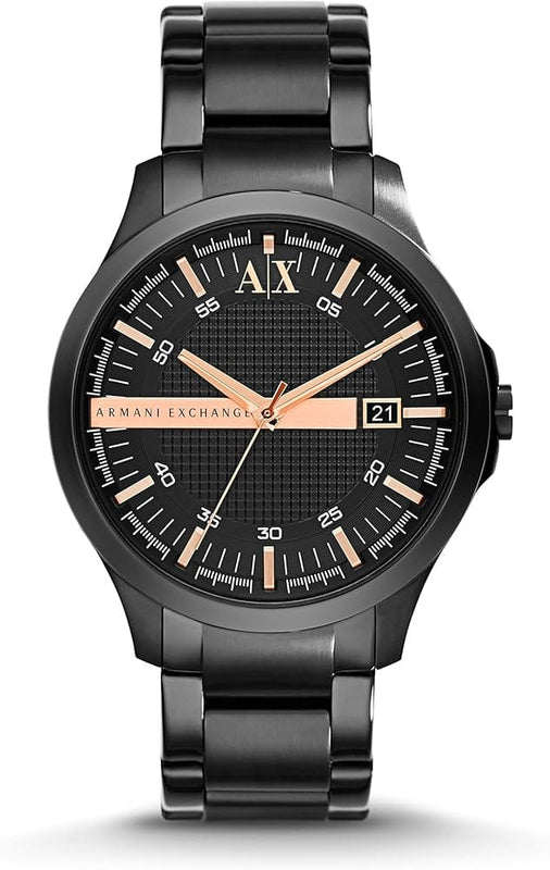 Buy Shop Armani Exchange Hampton Chronograph Black Dial Black Steel Strap Watch For Men - AX2150 USA Online