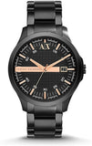 Buy Shop Armani Exchange Hampton Chronograph Black Dial Black Steel Strap Watch For Men - AX2150 USA Online