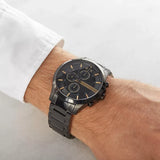Buy Shop Armani Exchange Hampton Chronograph Black Dial Black Steel Strap Watch For Men - AX2164 USA Online