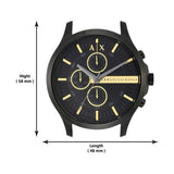 Buy Shop Armani Exchange Hampton Chronograph Black Dial Black Steel Strap Watch For Men - AX2164 USA Online