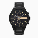 Buy Shop Armani Exchange Hampton Chronograph Black Dial Black Steel Strap Watch For Men - AX2164 USA Online