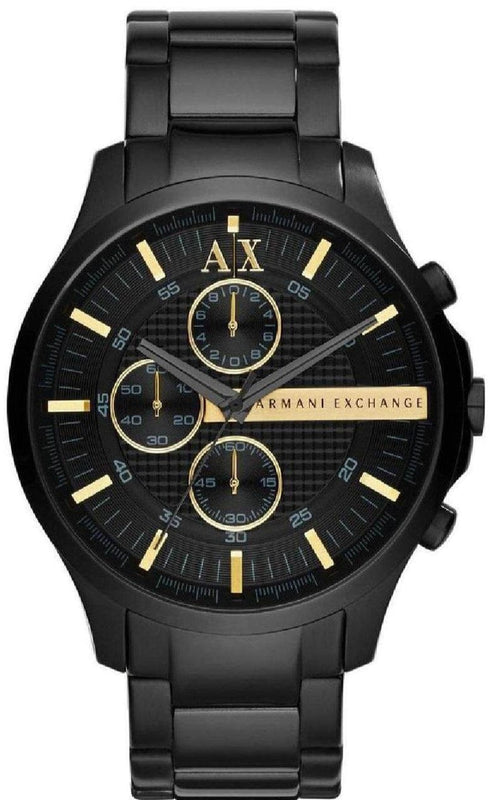 Buy Shop Armani Exchange Hampton Chronograph Black Dial Black Steel Strap Watch For Men - AX2164 USA Online