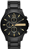 Buy Shop Armani Exchange Hampton Chronograph Black Dial Black Steel Strap Watch For Men - AX2164 USA Online