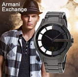Buy Shop Armani Exchange Hampton Chronograph Black Dial Black Steel Strap Watch For Men - AX2189 USA Online