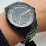 Buy Shop Armani Exchange Hampton Chronograph Black Dial Black Steel Strap Watch For Men - AX2189 USA Online