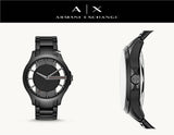 Buy Shop Armani Exchange Hampton Chronograph Black Dial Black Steel Strap Watch For Men - AX2189 USA Online