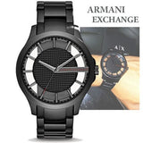 Buy Shop Armani Exchange Hampton Chronograph Black Dial Black Steel Strap Watch For Men - AX2189 USA Online