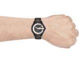 Armani Exchange Hampton Chronograph Black Dial Black Steel Strap Watch For Men - AX2192