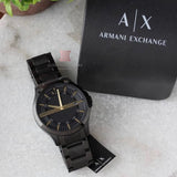 Buy Shop Armani Exchange Hampton Chronograph Black Dial Black Steel Strap Watch For Men - AX2413 USA Online