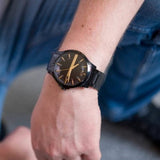 Buy Shop Armani Exchange Hampton Chronograph Black Dial Black Steel Strap Watch For Men - AX2413 USA Online