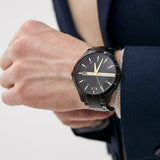 Buy Shop Armani Exchange Hampton Chronograph Black Dial Black Steel Strap Watch For Men - AX2413 USA Online