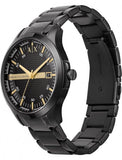 Buy Shop Armani Exchange Hampton Chronograph Black Dial Black Steel Strap Watch For Men - AX2413 USA Online