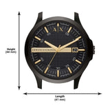 Buy Shop Armani Exchange Hampton Chronograph Black Dial Black Steel Strap Watch For Men - AX2413 USA Online