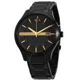 Buy Shop Armani Exchange Hampton Chronograph Black Dial Black Steel Strap Watch For Men - AX2413 USA Online