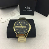 Buy Shop Armani Exchange Hampton Chronograph Black Dial Gold Steel Strap Watch For Men - AX2122 USA Online