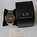 Buy Shop Armani Exchange Hampton Chronograph Black Dial Gold Steel Strap Watch For Men - AX2122 USA Online
