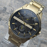 Buy Shop Armani Exchange Hampton Chronograph Black Dial Gold Steel Strap Watch For Men - AX2122 USA Online