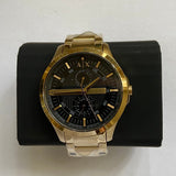 Buy Shop Armani Exchange Hampton Chronograph Black Dial Gold Steel Strap Watch For Men - AX2122 USA Online