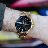 Buy Shop Armani Exchange Hampton Chronograph Black Dial Gold Steel Strap Watch For Men - AX2122 USA Online