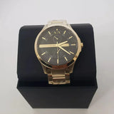 Buy Shop Armani Exchange Hampton Chronograph Black Dial Gold Steel Strap Watch For Men - AX2122 USA Online