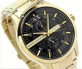 Buy Shop Armani Exchange Hampton Chronograph Black Dial Gold Steel Strap Watch For Men - AX2122 USA Online