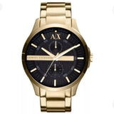 Buy Shop Armani Exchange Hampton Chronograph Black Dial Gold Steel Strap Watch For Men - AX2122 USA Online