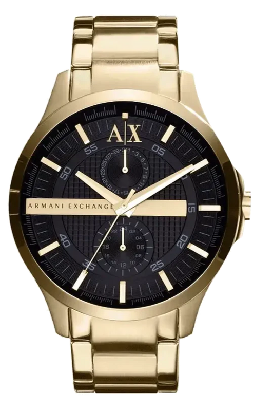 Buy Shop Armani Exchange Hampton Chronograph Black Dial Gold Steel Strap Watch For Men - AX2122 USA Online