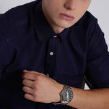 Buy Shop Armani Exchange Hampton Chronograph Black Dial Silver Steel Strap Watch For Men - AX2103 USA Online