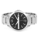 Buy Shop Armani Exchange Hampton Chronograph Black Dial Silver Steel Strap Watch For Men - AX2103 USA Online