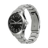 Buy Shop Armani Exchange Hampton Chronograph Black Dial Silver Steel Strap Watch For Men - AX2103 USA Online