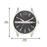 Buy Shop Armani Exchange Hampton Chronograph Black Dial Silver Steel Strap Watch For Men - AX2103 USA Online